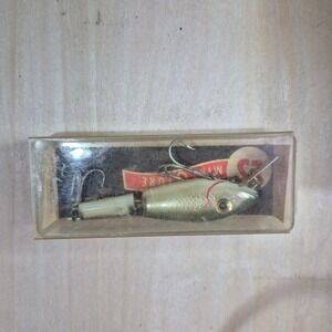 Vintage L&S MirrOlure 15M Jointed Fishing Lure Silver Scale Color 25 with Box